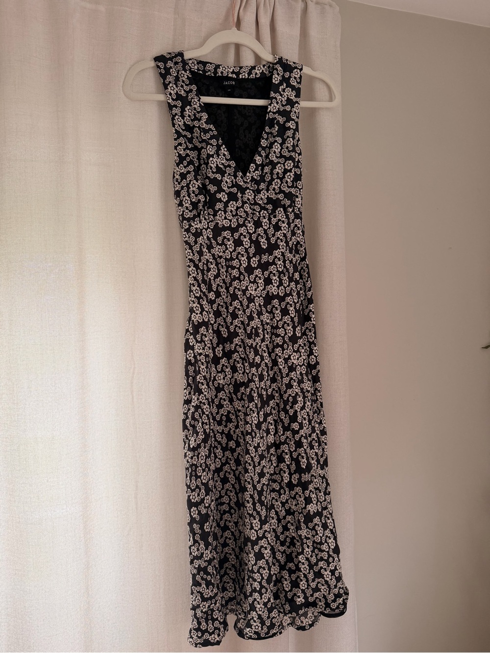 Jacob Black Maxi Dress with White Floral Print